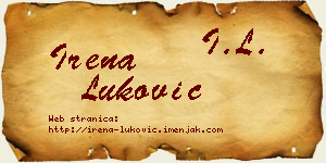 Irena Luković vizit kartica